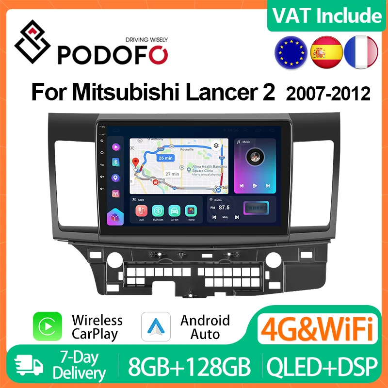 2din 4G Android CarPlay Car Radio For Mitsubishi Lancer 2 2007-2012 Multimedia Player 10