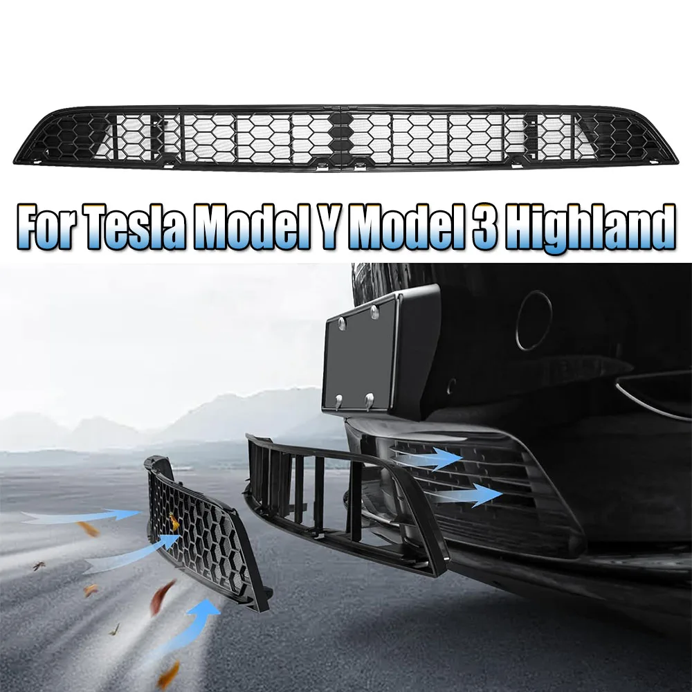 

Grille Mesh Inserts for Tesla Model Y 2021-2025 Model 3 2024 2025 Highland Front Air Inlet Vent Grille Cover Replacement