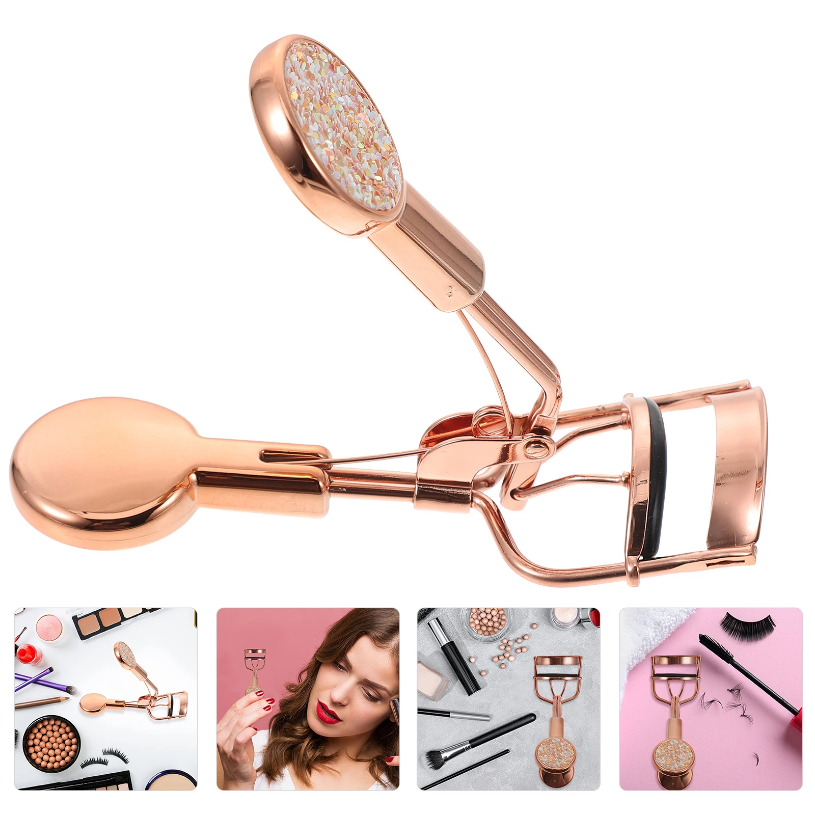 

Handheld Eyelash Curler Glitter Style Stainless Steel Material Long-Lasting Performance Ideal Gift for Women Makeup Supplies