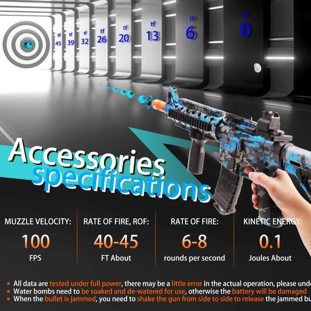 M416 전동 볼 블라스터 장난감 총 고속 야외 사격 게임 완전 자동 물총 완벽한 어린이 선물