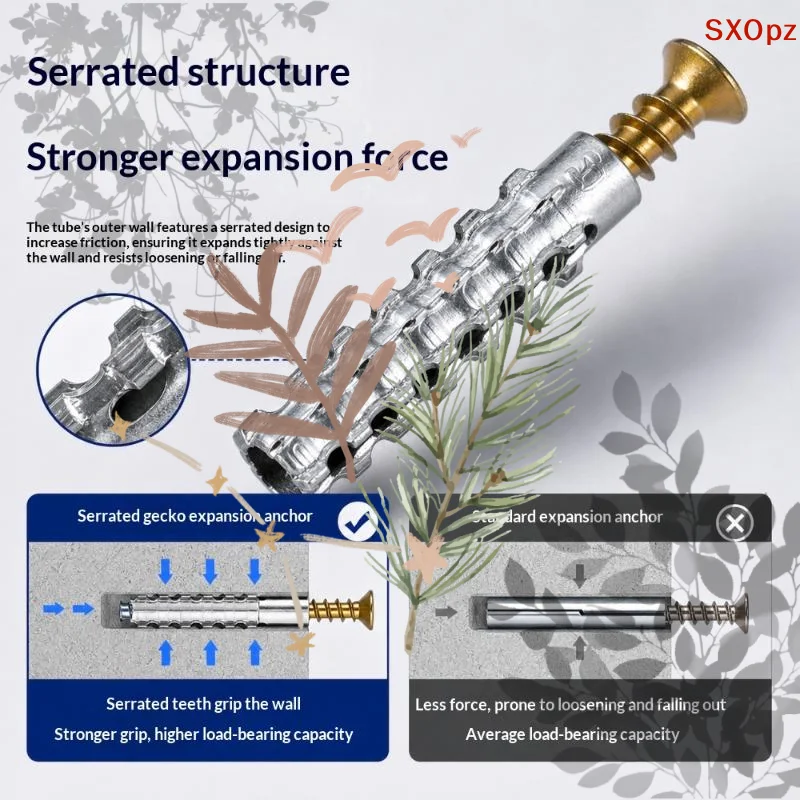 Self-Tapping Screw And Expansion Tube Anchor Kit Carbon Steel Heavy Duty Drywall Concrete Drilling Plug Expansion Bolt Fastener