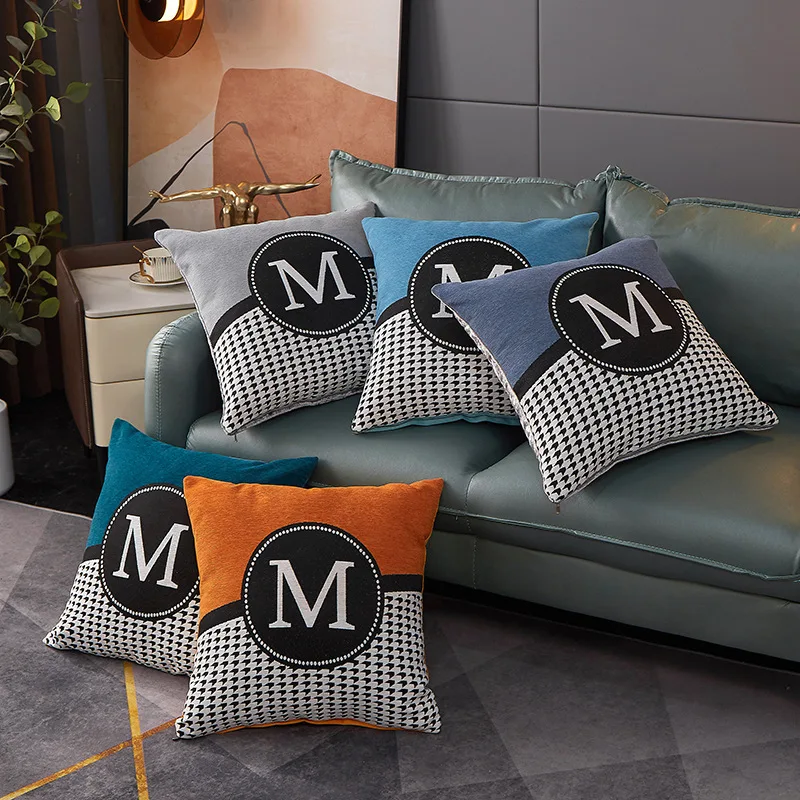 1 Stück 45 x 45 cm Chenille-Licht, luxuriös, Heimdekoration, Sofa-Kissenbezug, Nachttisch-Kissenbezug