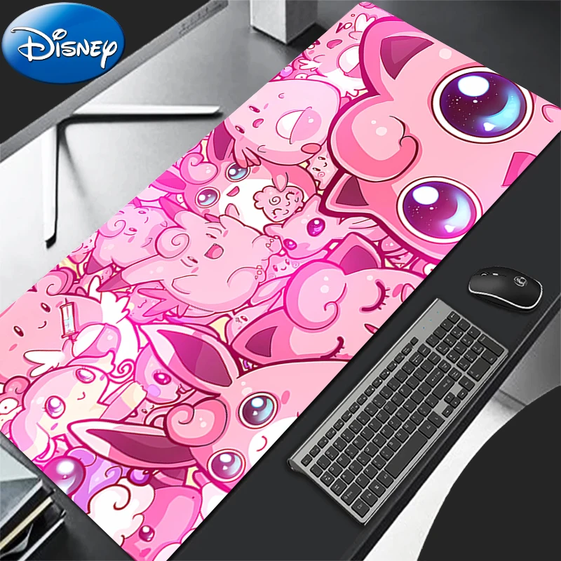 90x40cm Mouse Pad P-Pokemon Gaming Large Lock Edge Dywan Gamer Keyboard Pad Extended Desk Mat Table Carpet Mousepad For Computer