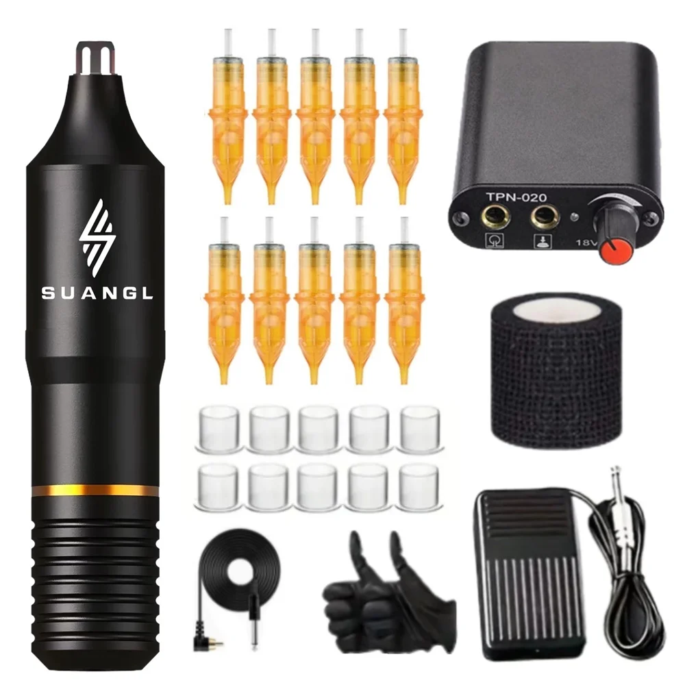 Wireless Rotary Tattoo Pen Kit Versatile Charged Machine with Long Lasting Battery Power Supply Professional Needles for Artists