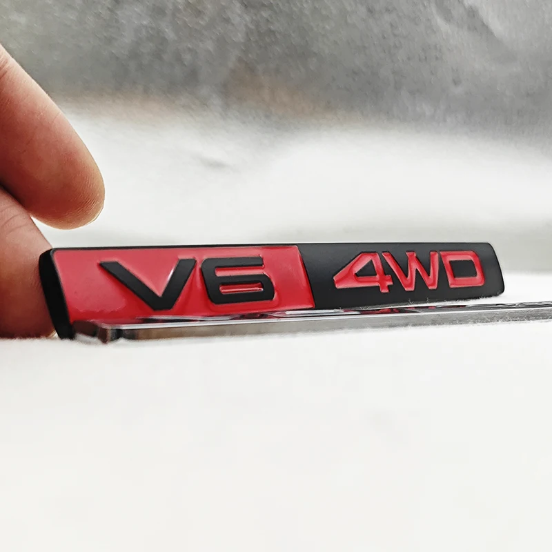 3D Zinc Alloy Logo V6 4WD Car Letters Rear Trunk Badge Sticker Emblem For Toyota Prado Land Cruiser 4Runner Auto Accessories