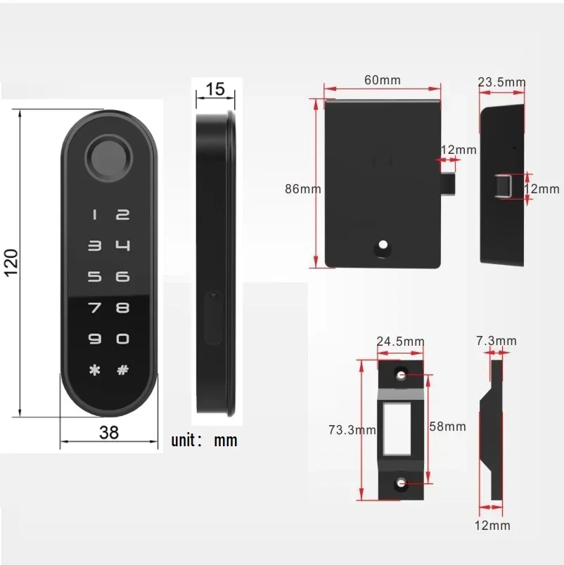 Smart Drawer Lock Touch Sensing Password Cabinet Lock suitable for Sauna Gym Locker File Storage Cabinet Fechadura Digital