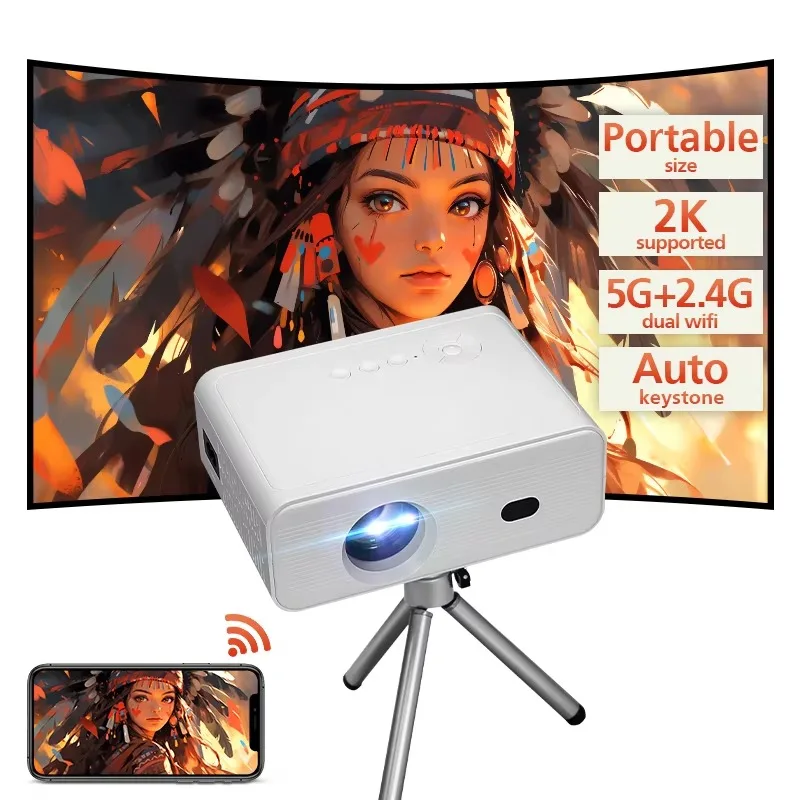 

LynCast Projector 4K L012 LCD Projector With mini Size Portable Led Home Theater 120 ANSI Lumens Smart Beamer Projectors