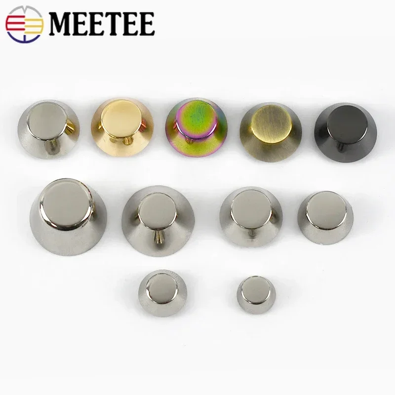 10Pcs 8-16mm Bag Nail Buckle Metal Studs Rivets Handbag Bottom Decoration Feet Spikes Buckles DIY Leather Hardware Accessories