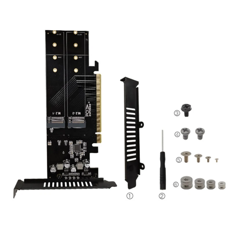بطاقة محول Pcie إلى M2 جديدة Pcie X16 4 منفذ M2 NVME M مفتاح SSD محول M.2 PCI Express X16 محول بطاقة توسيع VROC