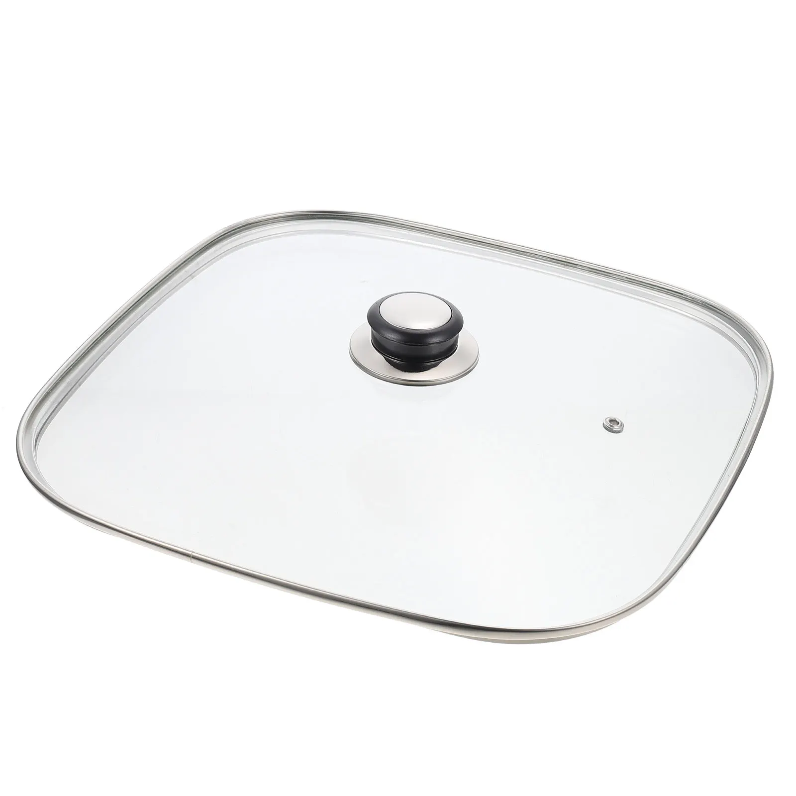 Sturdy Tempered Glass Pot Lid for Electric Cooker Kitchen Essential Transparent Cover with Steam Control Vent Hole Comfort Grip