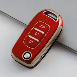 TPU Car Flip Key Case Cover for Renault Kadjar Captur Megane Sandero Stepway Logan Clio 5 Arkana Fob Shell Keychain Accessories