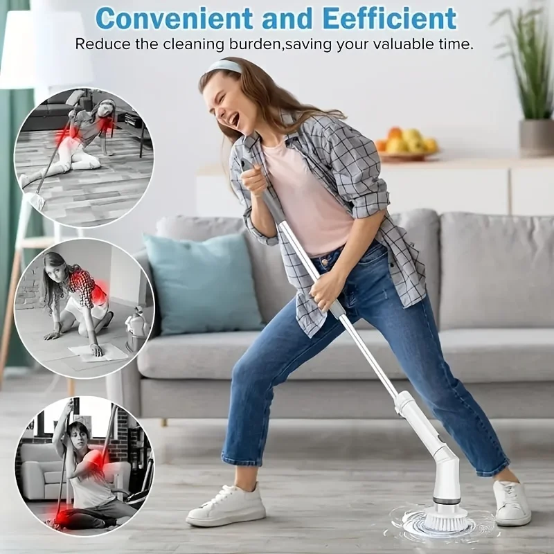 Extended and convenient electric cleaning brush, kitchen, bathroom, bathtub, swimming pool, multifunctional handheld household