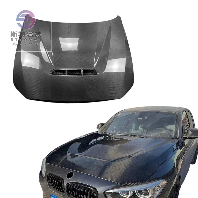 Customized Lightweight Black CS Style Carbon Fiber Bonnet Hood for 1 Series F20 2 Series F22 M240 M2 F87 Carbon Hood
