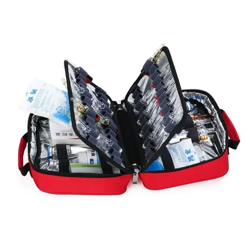 Borsa di pronto soccorso medica all\'aperto per famiglie Kit di emergenza refrigerato portatile su piccola scala borsa da viaggio sportiva resistente