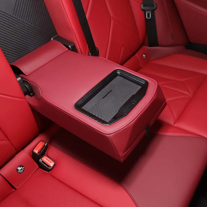 

Gao Ruying For BMW X3 G45 2025-26 ABS Carbon Fiber Rear Armrest Storage Compartment Decorative Frame Cover Interior Accessories