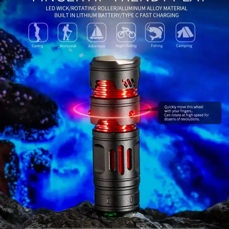 High Quality Mini LED Flashlight 18350 Super Bright Torch Rechargeable USB Light for outdoors,walk a dog, Camping,Walking