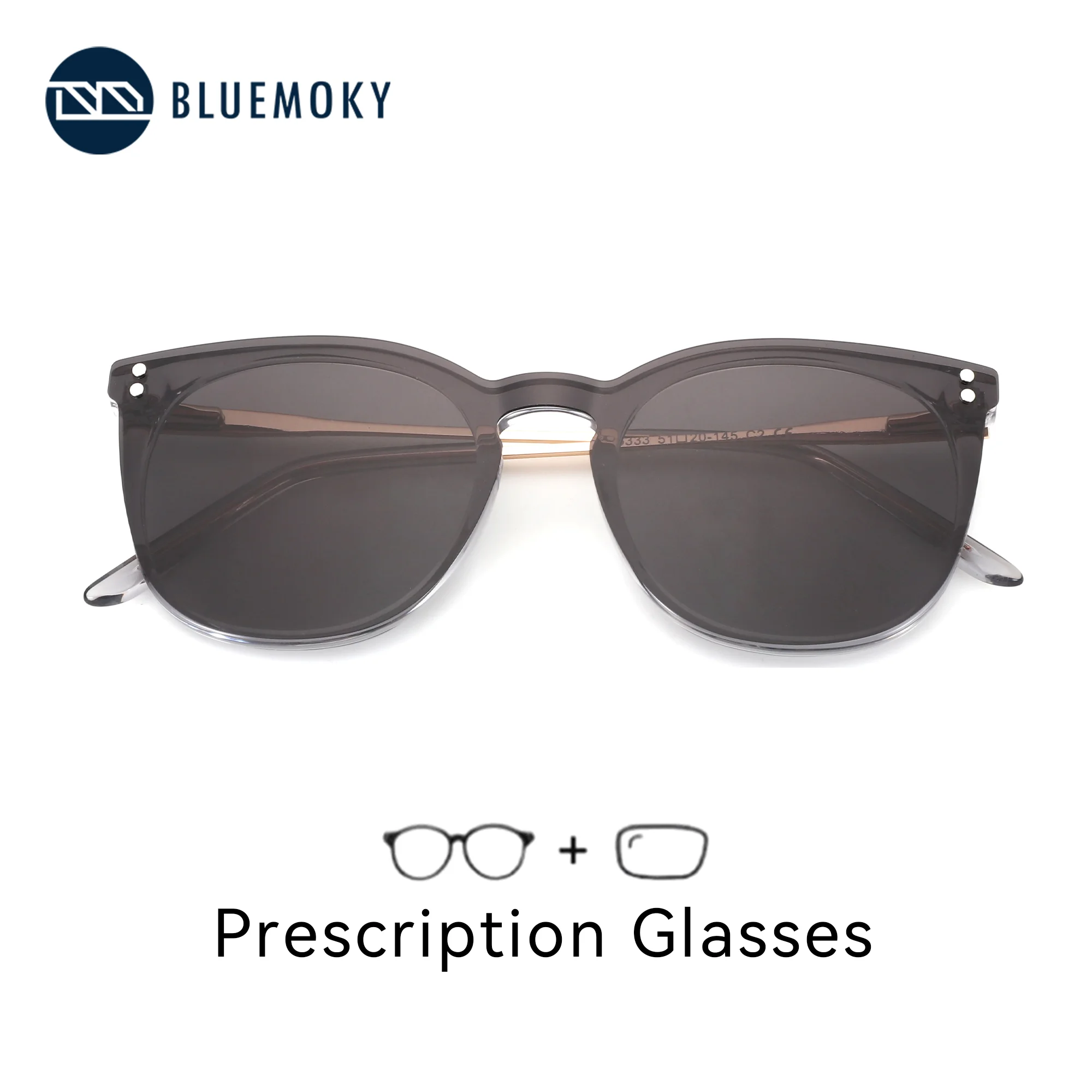 BLUEMOKY S Size Acetate Butterfly Magnetic Clip On Prescription Glasses for Women Sun Glasses Myopia/Progressive Lenses