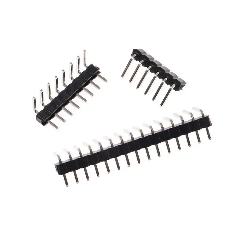 20 Stück 2mm Einreihiger Gebogener Stiftleisten-Stecker mit 2,0mm Abstand, 90 Grad, 1*3/4/5/6/8/10/40P Kupfer – Detail 3