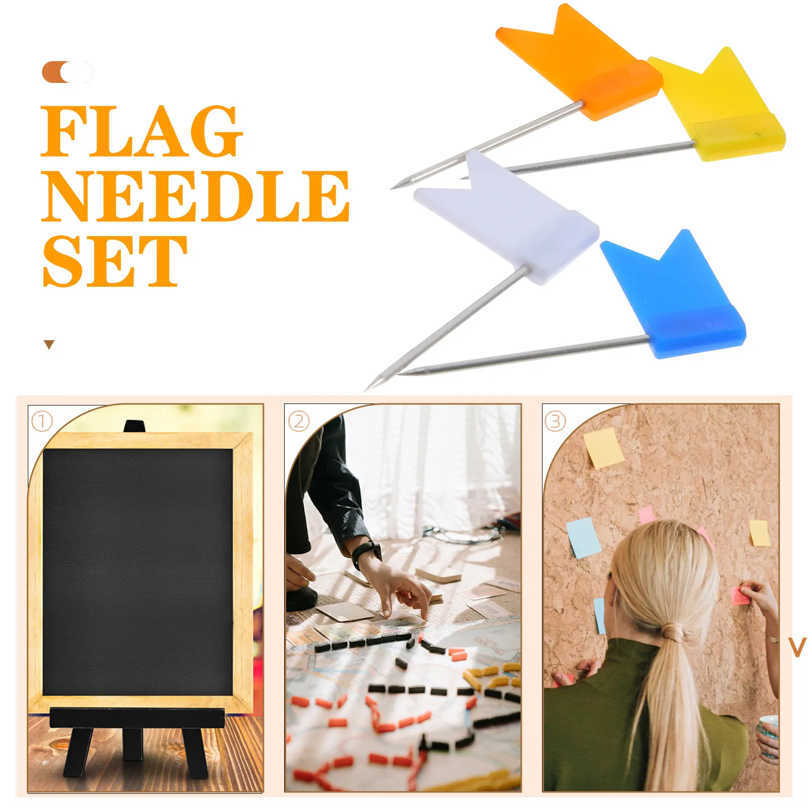 160Pcs Map Marking Push Pins Flag Shaped Wall Friendly Reusable Colorful Map Tacks Office Study Travel Decorative Thumb Tacks