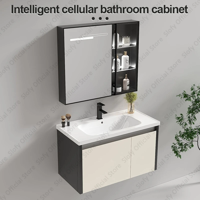 Multifunctional Bathroom Vanity Mirror Cabinet Integrated Washbasin Bathroom Vanity Cabinets and Ceramic Sink Bathroom Furniture