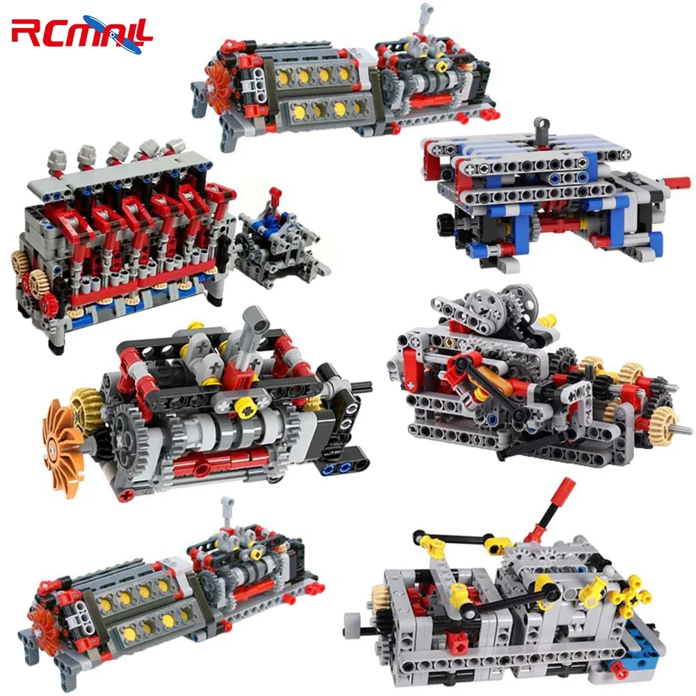 

DIY Technology Assembly Building Block Motor Gearbox MOC Mechanical Group Model Engine Toy Transmission Compatible with legoeds