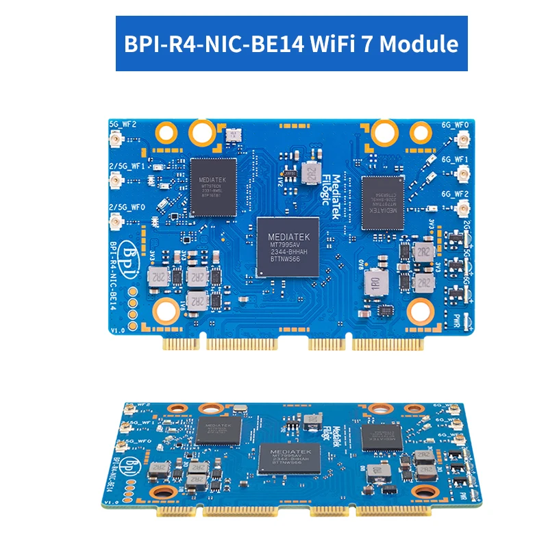 Banana Pi BPI-R4 Wifi 7 MT7988A 4GB DDR4 8G eMMC 128MB SPI NAND Flash Smart Router Board Optional 12V 5A Power Supply Case Fan