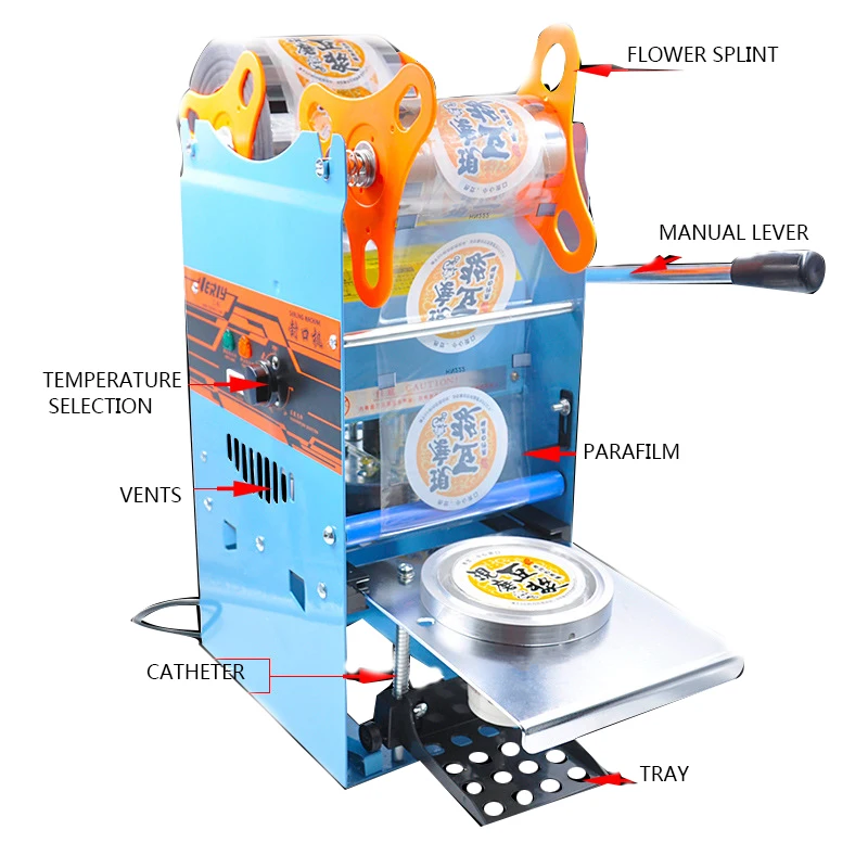 Máquina De Selagem De Leite De Soja Máquina De Selagem De Copo De Chá De Papel Plástico Manual Pressão da Mão WY802F 220V