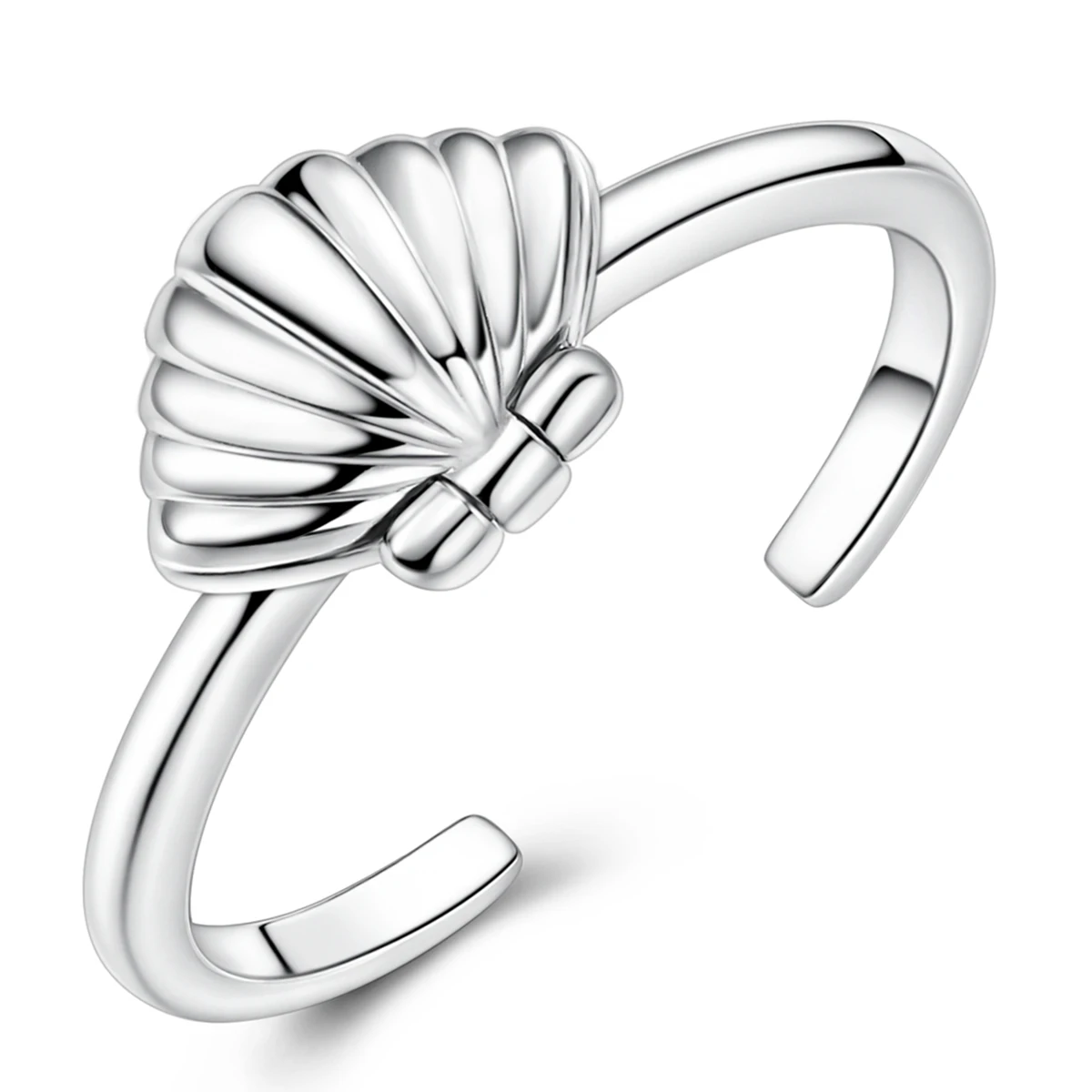 

925 Silver Ring Openable Shell Open Ring For Woman Girls Party Engagemen Jewelry