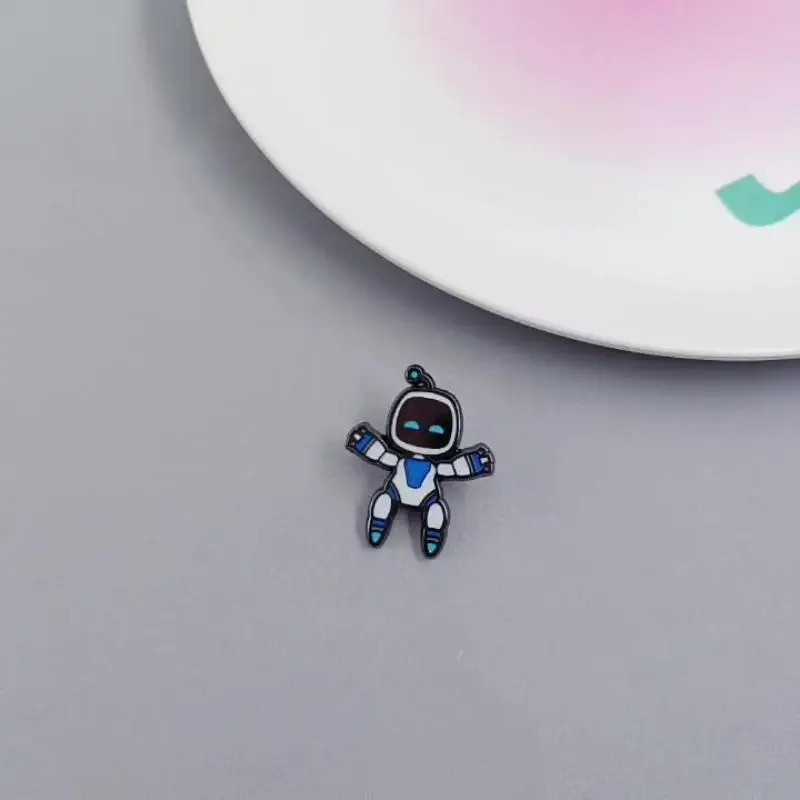 Kawaii روبوت المينا دبوس لعبة عادية شخصية شارة الجدة متعة مجوهرات القبعات الجينز الزخرفية #4