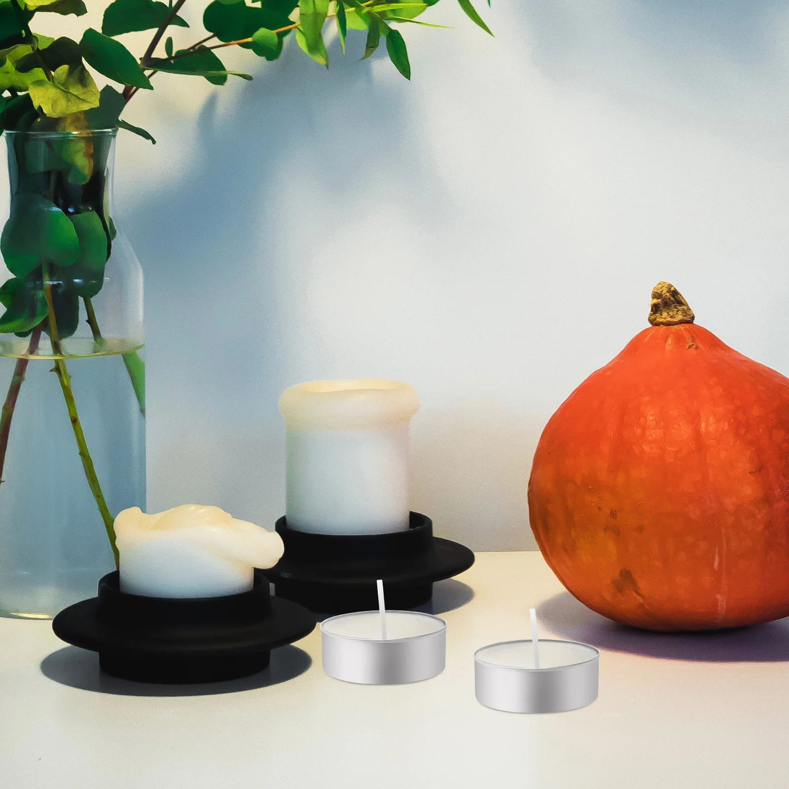 Aluminum Box + Wick Cups Jars Holder Coffee Shot Glasses Desktop Container Tealight Metal Home Holders