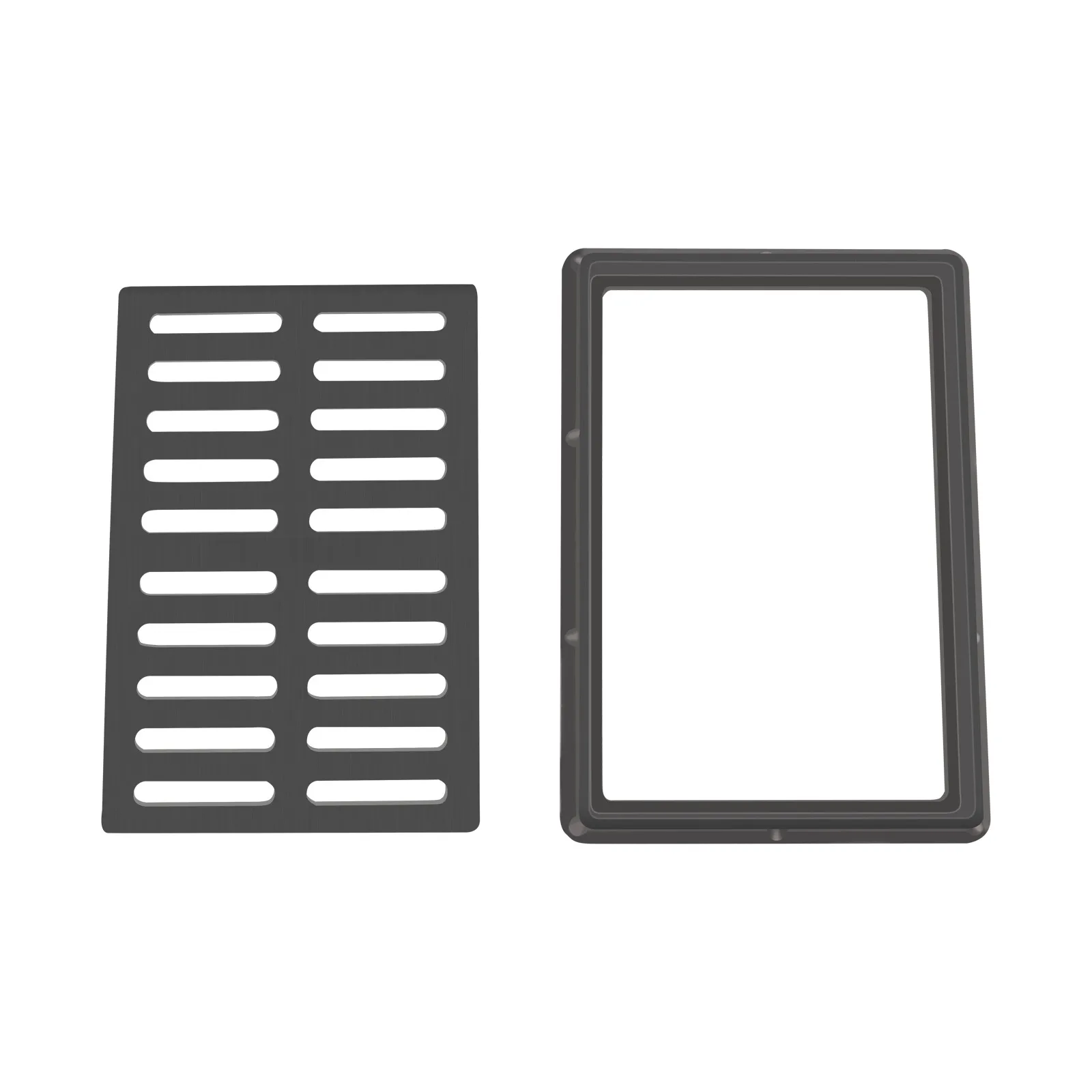 25.6*17.7*2.4인치 FRP 배수구 덮개 프레임 배수 그레이팅 커버 실내/실외용 블랙