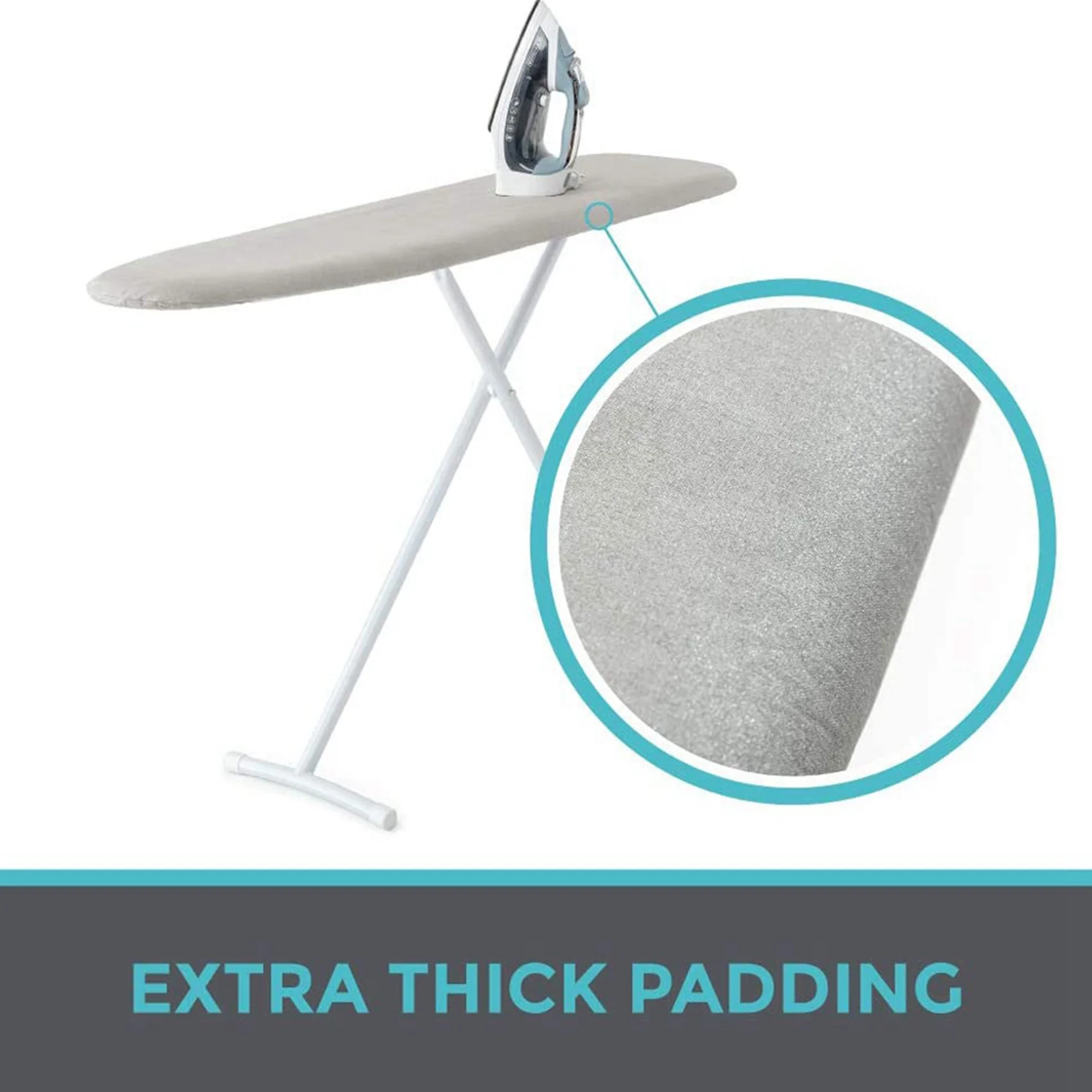 AB42-2X Reflective Ironing Board Cover With Two Nylon Sticker Straps Boards Scorching And Staining Elastic Edge Covers