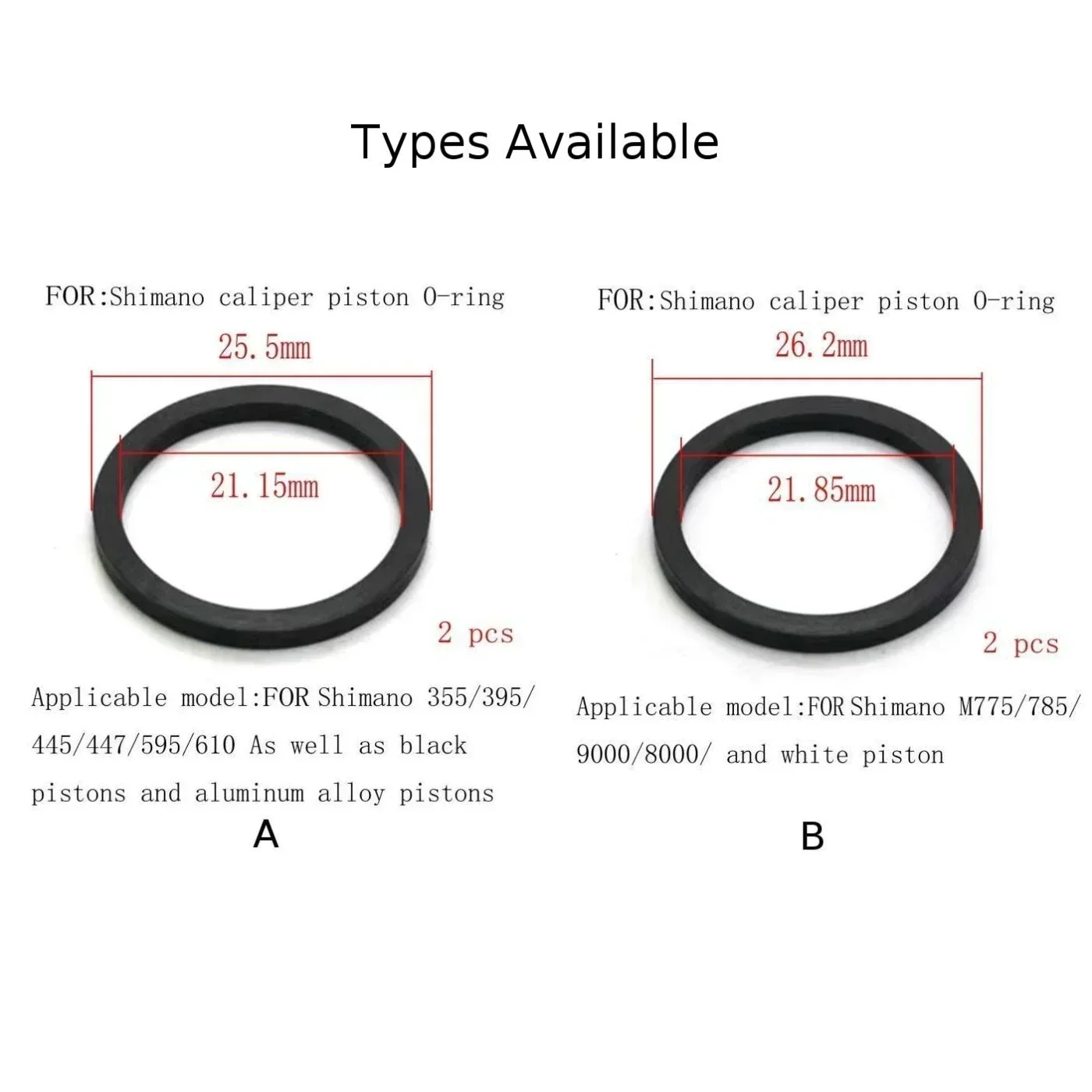 2PC Mountain Road Bike Hydraulic Brake Caliper Piston Sealing Ring ForShimano 355/395/445/447/595/610 bicycle Sealing Ring parts - Image 3