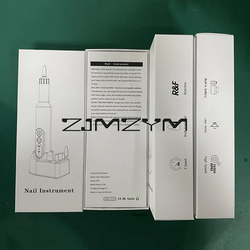 1.8W Manicure Sander Electric Nail Drill Nail Sander with Charging Base Nail Trimming Gel Remover Nail Set Nail Art Tools