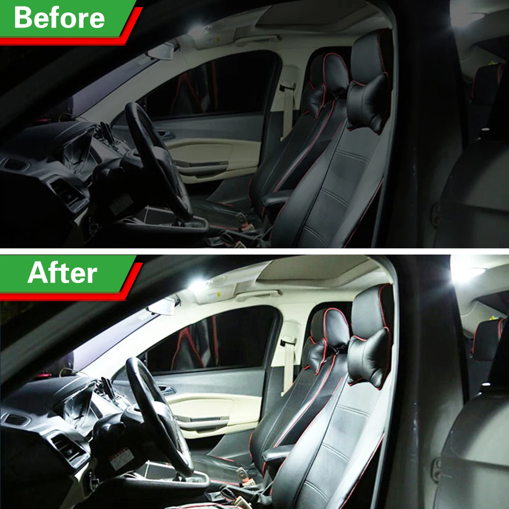 10 Pcs White Ice-Blue Color LED Highlight Car Interior Dome Reading Light Roof Lamp For Toyota Highlander 2009-2013 Accessories