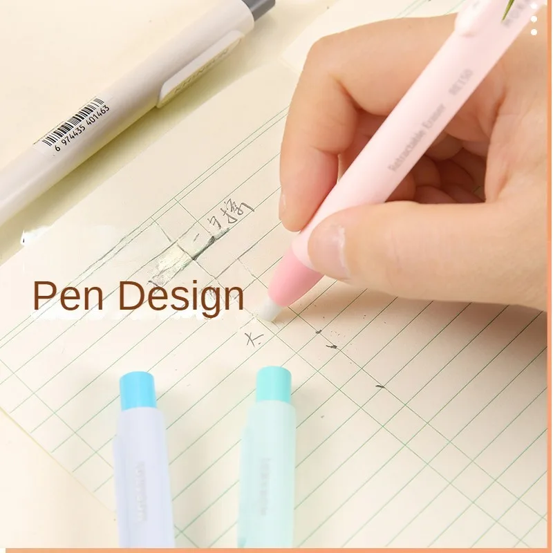 1pc Press Retractable Pencil Eraser Correction Supplies Pen Style Pencil Rubber Cute Eraser Writing School Supplies Stationery