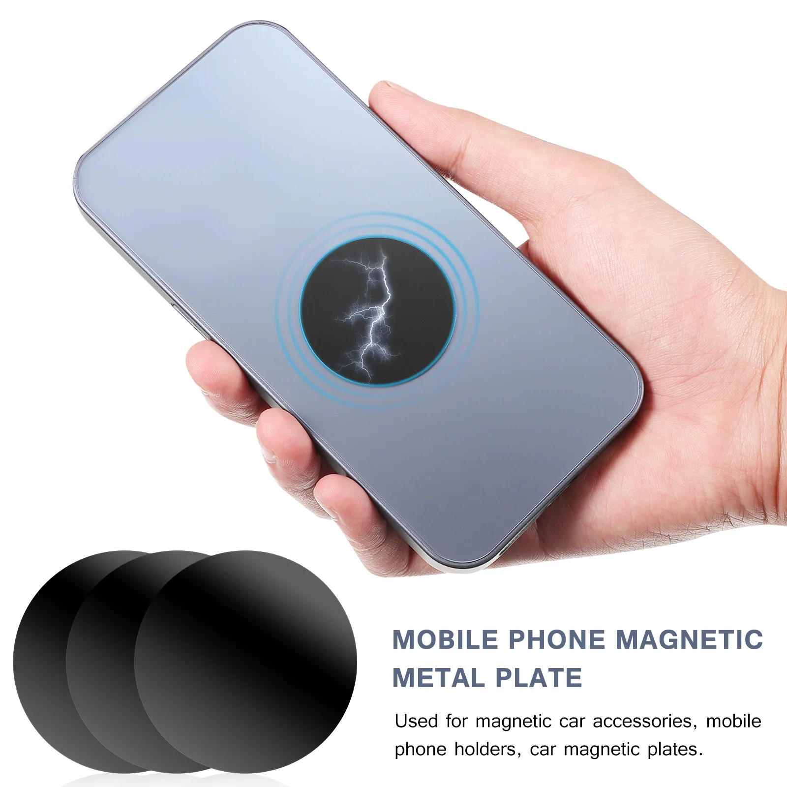 12 Pcs Ring Phone Car Mount Magnetic Mobile Holder Stainless Iron Black Electroplating Metal Plate