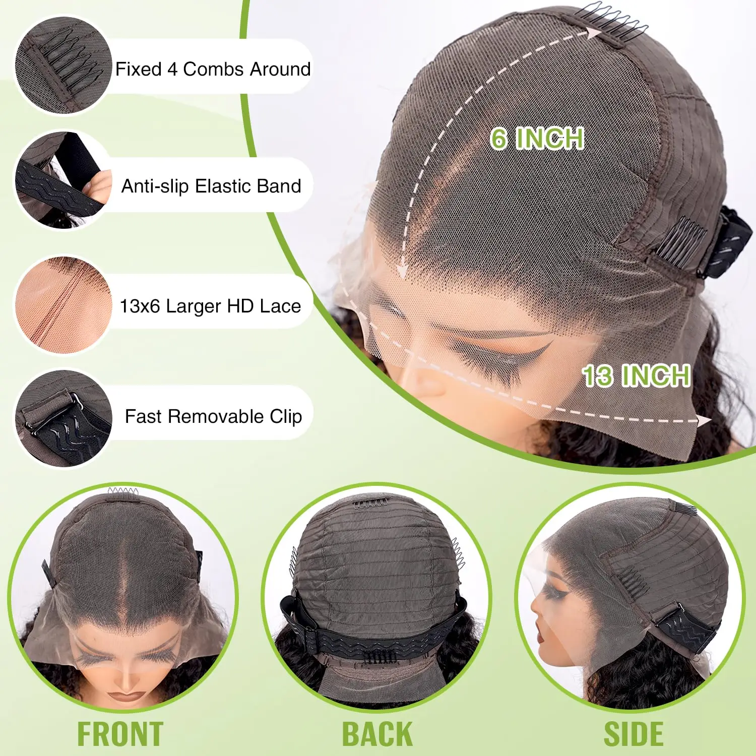 250 densité birman cheveux bouclés perruque 13x6 dentelle frontale perruque 100% cheveux humains vague profonde 13x4 HD dentelle avant perruques de cheveux humains pour les femmes