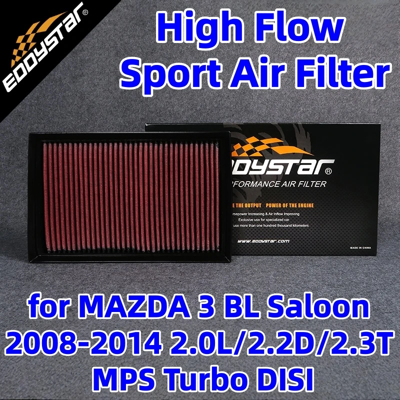 

Спортивный воздушный фильтр с высоким расходом для MAZDA 3 BL Saloon 2008-2014 2.0L/2.2D/2.3T MPS Turbo DISI Моющиеся гоночные впускные фильтры