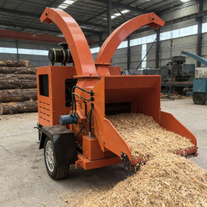 1-3t/h Diesel Wood Chipper and Grinder Equipment for Small Space Wood Waste Recycling from Branches Pallets