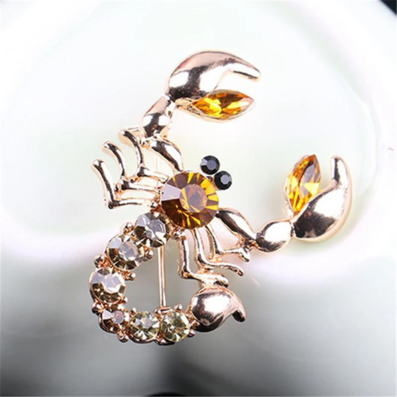 Women Fashion Brooch Animal Scorpion Crystal Rhinestone Scarf Brooch Pin Party Jewelry Enamel Pin Lapel Pin Jewelry Brooches