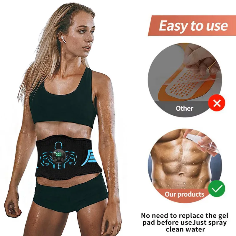 ABS Trainer Electric Muscle Stimulator EMS Abdominal Muscle Toner Belt Body Massger Fitness Training Exerciser Home Gym Workout