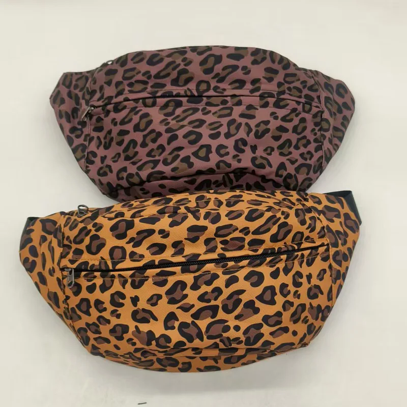 

2025 New Leopard Print Waist Bag Street Trend Fanny Pack Woman Belt Bag Canvas Chest Pack Female Designer Shoulder Crossbody Bag