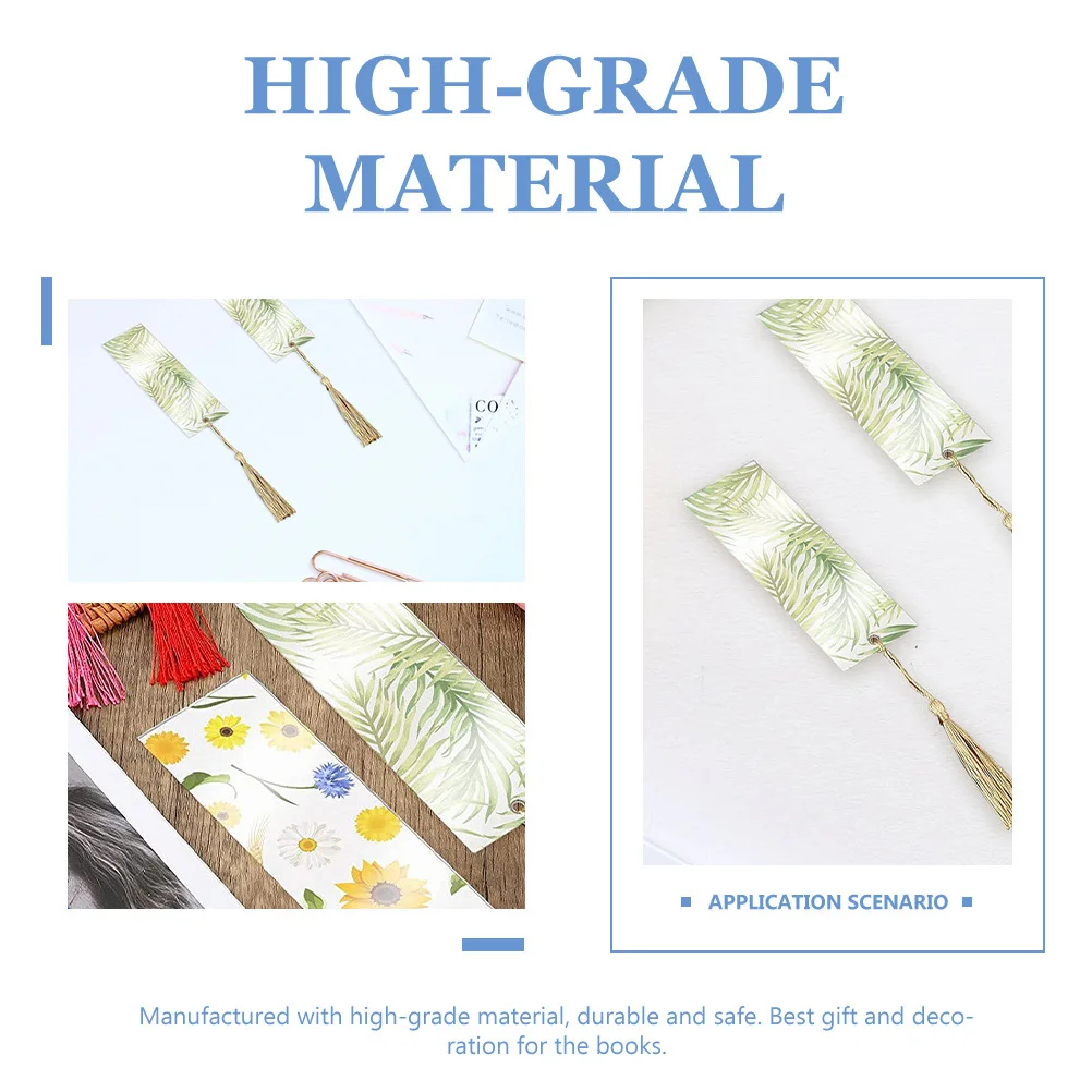 

10Sets Blank Acrylic Bookmarks Tassels Decor DIY Page Marker Bookmarks Gift Decoration Tassels Book Marks Acrylic Book Marker