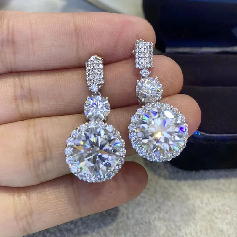 CAOSHI أنيقة نوبل سيدة إسقاط أقراط لحفل الخطوبة الفضة اللون الرائعة زركونيا قلادة مجوهرات لل زفاف