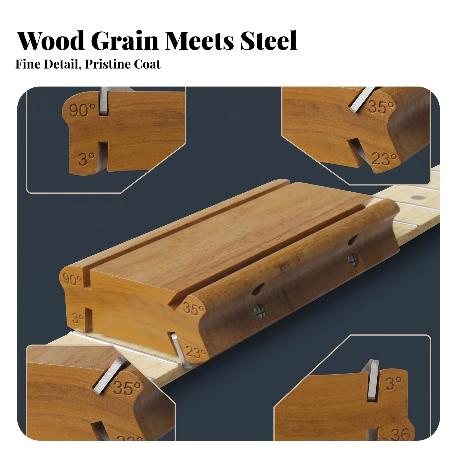 Fret End Beveling File Multi-Angle Fret Beveling Block 35 Degree Professional for Luthiers, Workshop