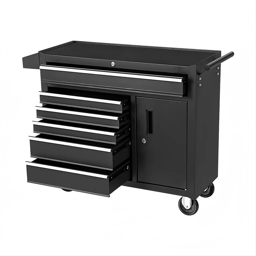 Garage Rolling Lockable Metal Cabinet 5-Drawer OEM/ODM Option 300kg Load Capacity Modern Design Mobile Utility Cart Keyed