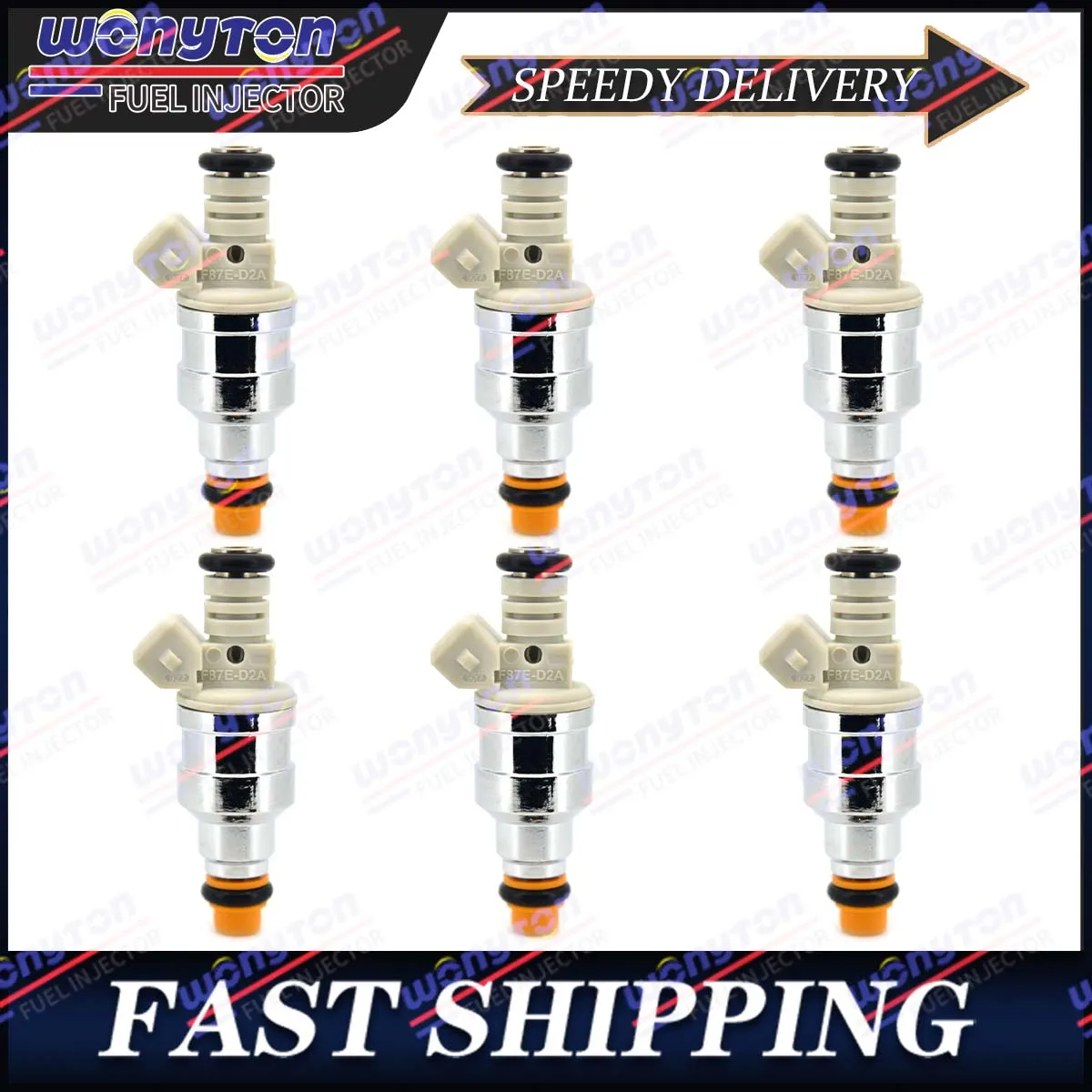 

6PCS Fuel Injectors F87E-D2A for Ford Ranger Mazda B2500 Mustang Tempo 2.5L L4