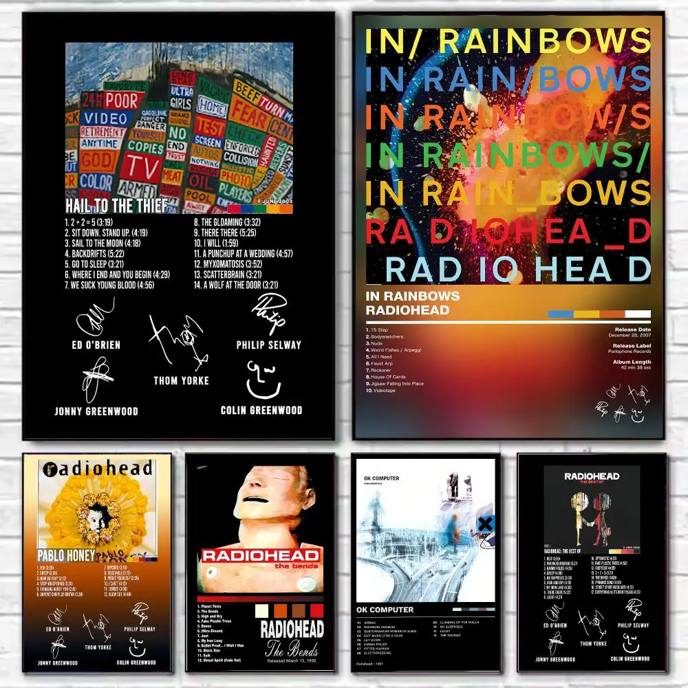 Band R-Radiohead Poster HD Art Decorative Wall Art Waterproof Home Décor for Living Room Bedroom Café Stylish Gift