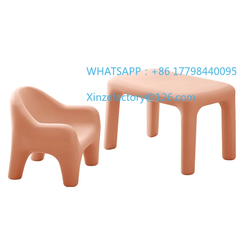 Customizable PE material table and chair set Household environmental protection safety table and chair set